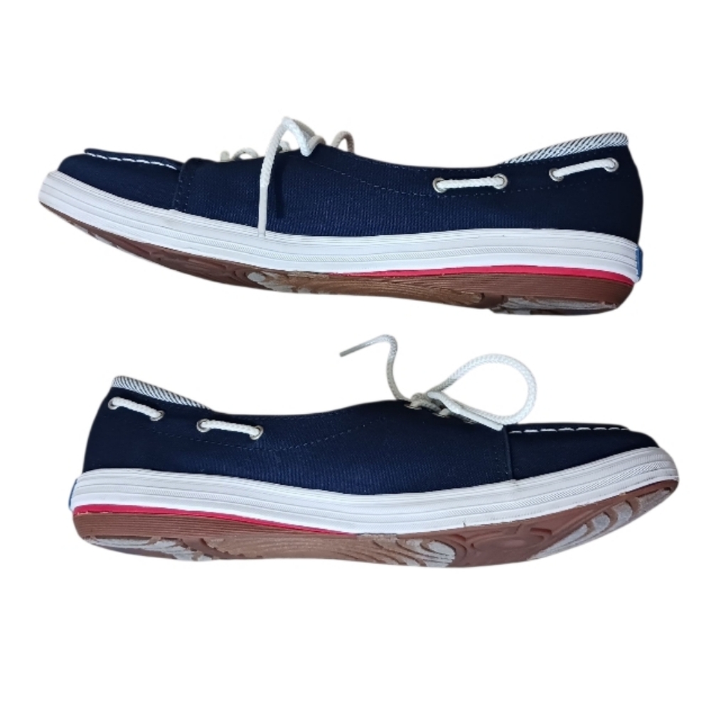 Keds Lace Up Canvas Boat Shoes Nautical - Picture 5 of 11